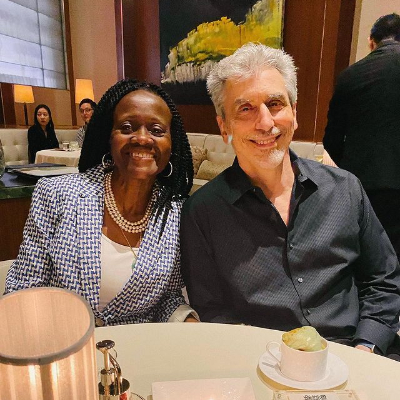 Photo of Nicole Fiscella's mother, Julietta and her father Kevin Fiscella having quality time in a cafe